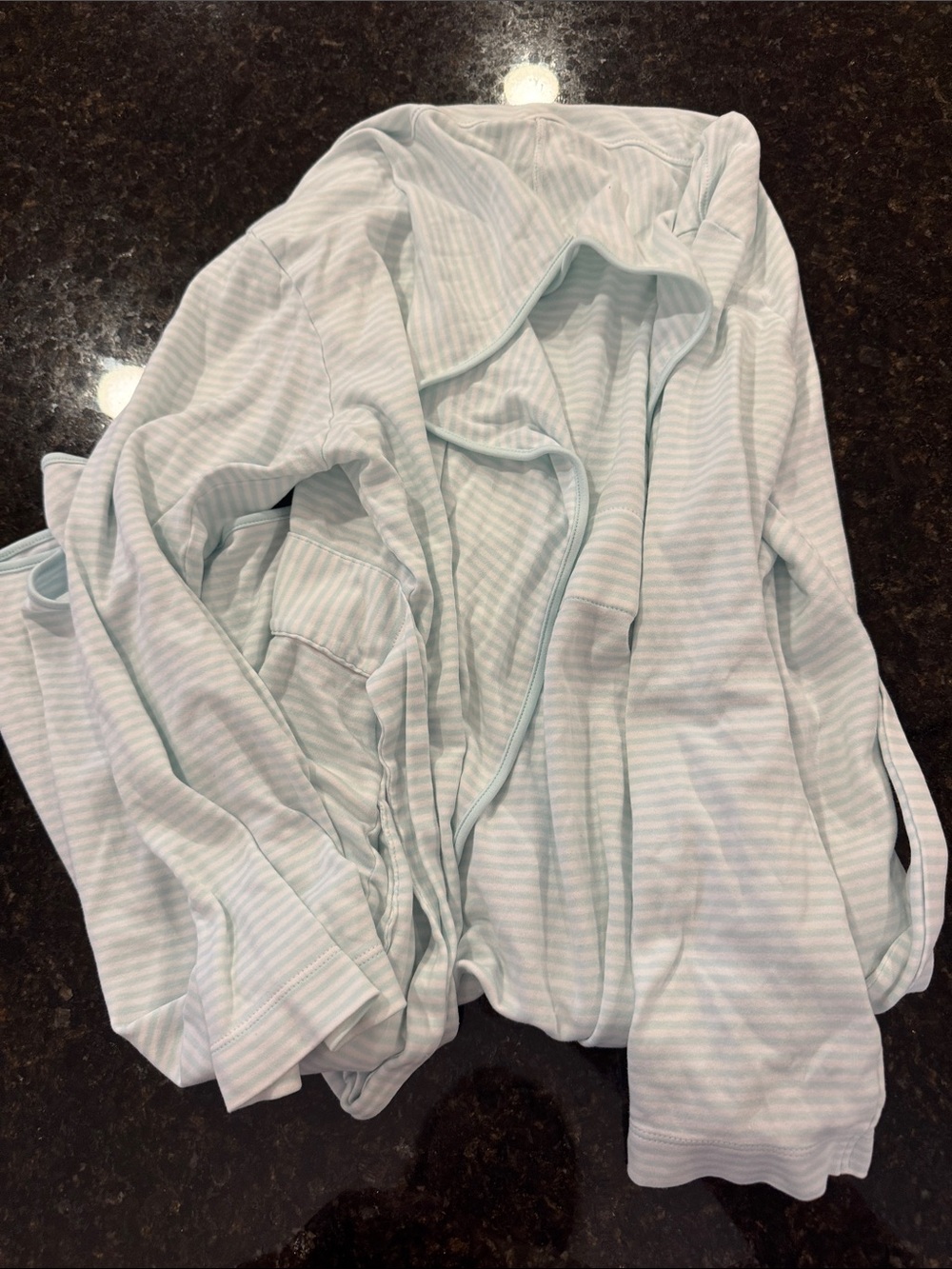 Women’s Long Sleeve Tee in Light Blue Stripe - Unbranded